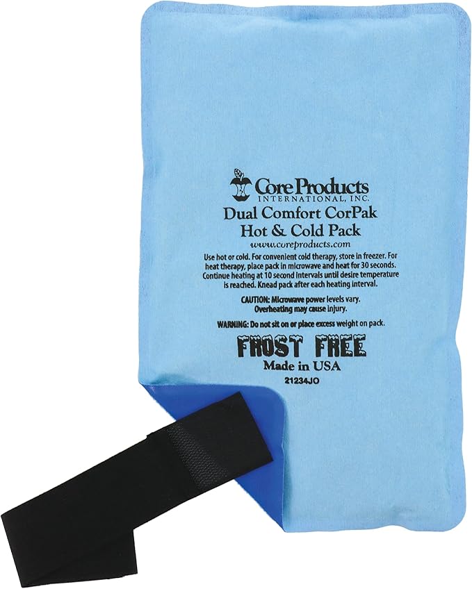 Core Products Dual Comfort CorPak - Reusable hot/Cold Pack for Knee, Back, Shoulder, or Ankle Pain; Use hot or Cold; Made in USA - 6" x 10"
