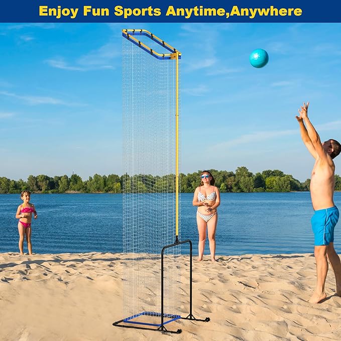 Volleyball Setter Trainer Net with Adjustable Heights & Angles,Setter Training Equipment for Setting,Serving,and Spiking,Movable Target Net for Indoor & Outdoor Practice