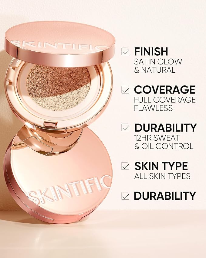 Cushion Foundation | Full coverage, Weightless, Skin fit, Satin Glow Finish, Oil-Control Waterproof Foundation, Sweatproof Flawless BB Cream CC Korean Makeup