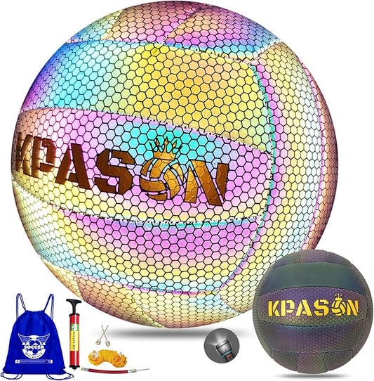 Volleyballs, Holographic Glowing Volleyball Official Size 5, Indoor Outdoor Beach Volleyball Ball for Men Women