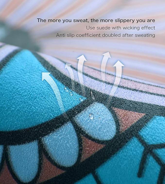 Knsbk Large Round Yoga Mat 4.6'X3.5mm for Exercise Premium Extra Thick, Ultra Comfortable, Non Slip, Meditation Mat