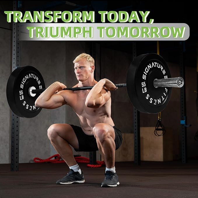 Olympic Bumper Plates Set, 2" Weight Plates for Strength Training & Weightlifting, Paris or Set or Set with Barbell, Multiple Options