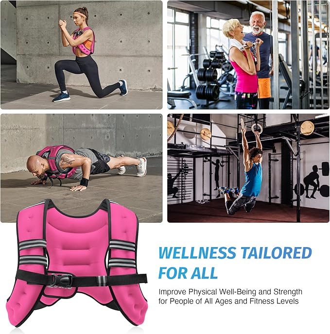 ZELUS Weighted Vest, 6lb/8lb/12lb/16lb/20lb/25lb/30lb Weight Vest with Reflective Stripe for Workout, Strength Training, Running, Fitness, Muscle Building, Weight Loss, Weightlifting