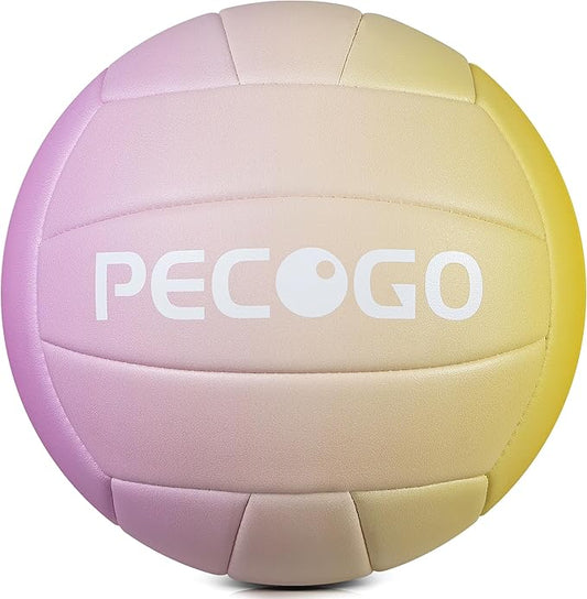 Size 5 Volleyball - Durable PU Leather, Indoor/Outdoor. Soft Control, Great Airtightness for Training/Games. Ideal for All Ages