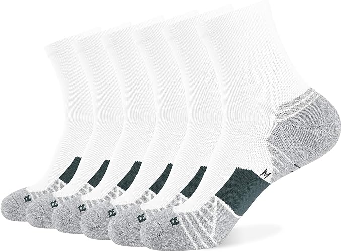 WANDER Men's Athletic Ankle Socks 6-7 Pairs Sports Moisture-wicking Running Basketball Cycling Socks 6-9/10-12/12-14