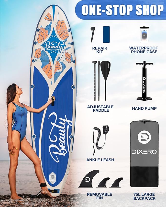 Inflatable Stand Up Paddle Board with SUP Accessories, Anti-Slip EVA Deck, 11'*33" Inflatable Paddle Boards for Adults & Youth of All Skill Levels