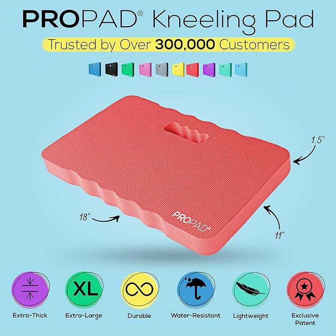 Thick Kneeling Pad, Garden Kneeler for Gardening, Bath Kneeler for Baby Bath, Kneeling Mat for Exercise & Yoga, Knee Pad for Work, Floor Foam Pad, Extra Large (XL) 18 x 11 x 1.5 Inches, Red