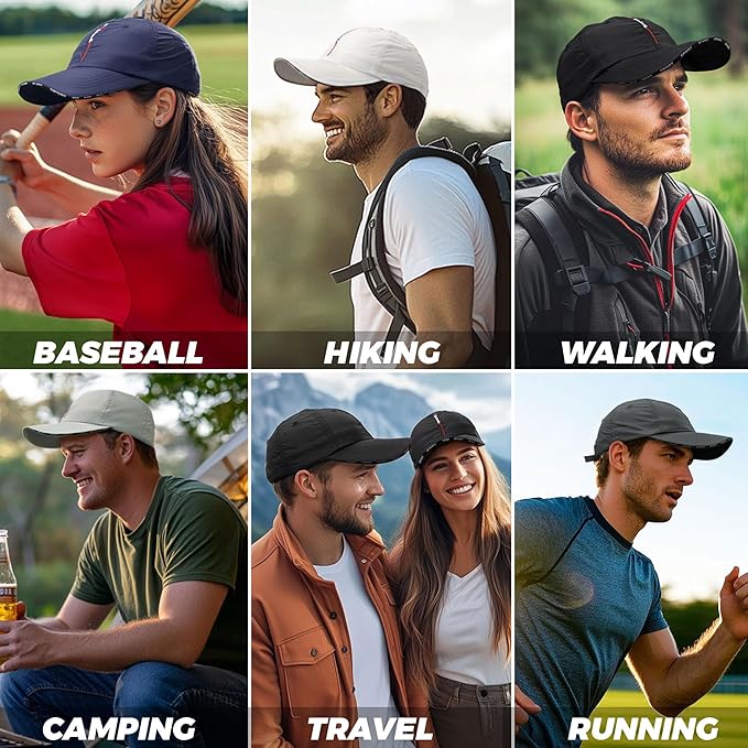 CLAPE Outdoor Sun Visor Hats Lightweight Waterproof Breathable Sports Hat UPF50+ Ultra Thin Cooling Baseball Hats