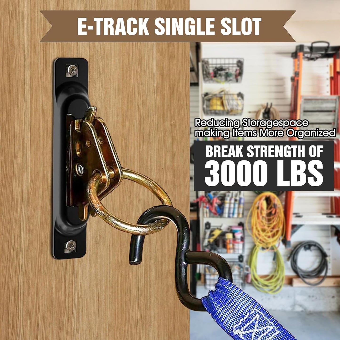 E Track Hook E Track Accessories ，E Track Accessories for Enclosed Trailer The dip molding Process is More Rust Resistant (4PCS E Track J Hooks+4PCS J Hooks Slot)