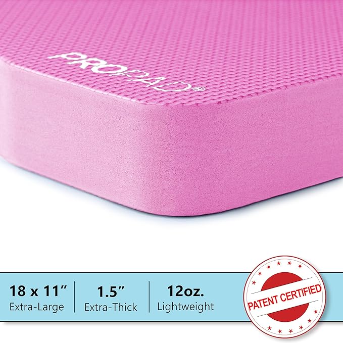 Thick Kneeling Pad, Garden Kneeler for Gardening, Bath Kneeler for Baby Bath, Kneeling Mat for Exercise & Yoga, Knee Pad for Work, Floor Foam Pad, Extra Large (XL) 18 x 11 x 1.5 Inches, Pink