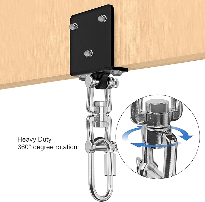 Heavy Bag Hanger for Heavy Bag Beam Mount 360° Rotation Boxing Bag Ceiling Mount I-Beam Punching Bag Hanger Beam Mount Hooks Fit Hanging Punching Bags and Swings (700 LB Capacity)