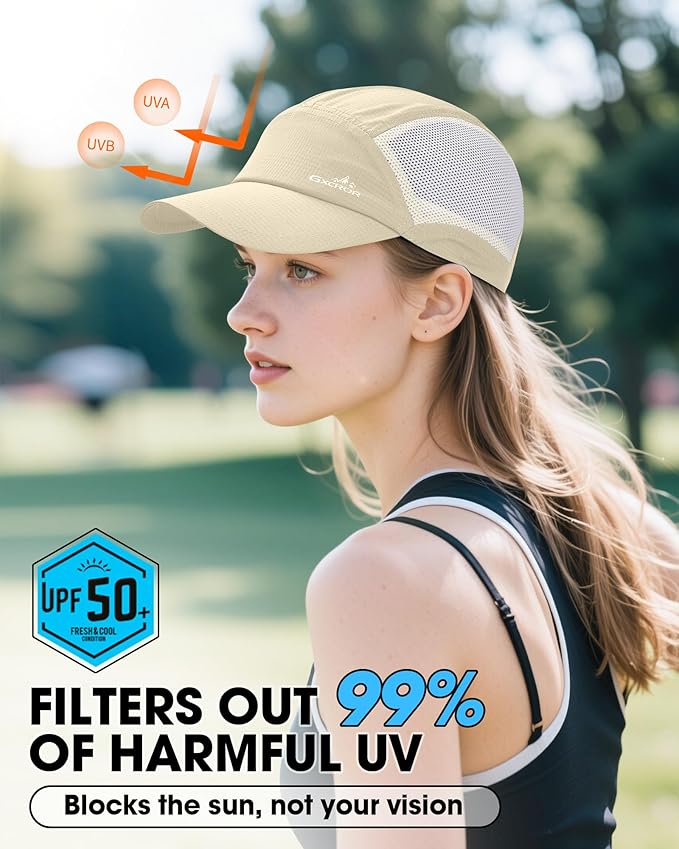 GXCROR Performance Baseball Cap for Men & Women - UPF 50+ Running Hat, Lightweight Quick-Dry Sports Hat for Golf, Hiking, Gym