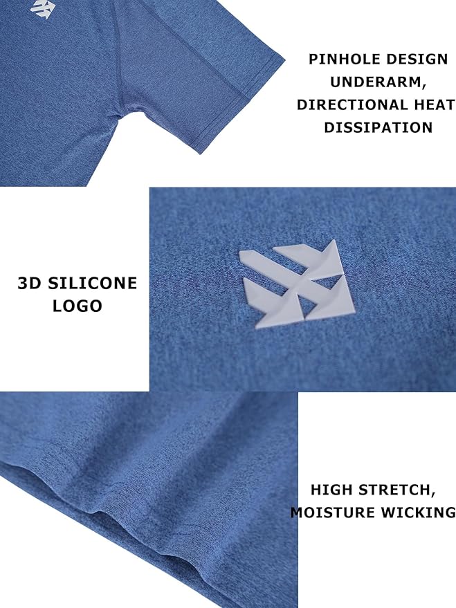 Moisture Wicking Quick Dry Soft Pickleball Workout Hiking Camping Running Shirts for Men Outdoor Sports