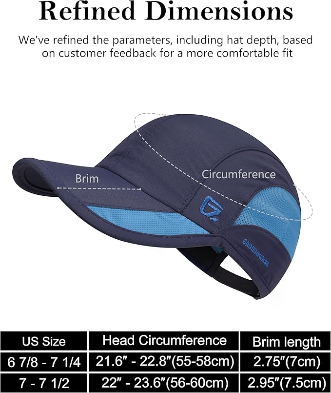 GADIEMKENSD Quick Dry Run Hat Cooling Breathable Mesh