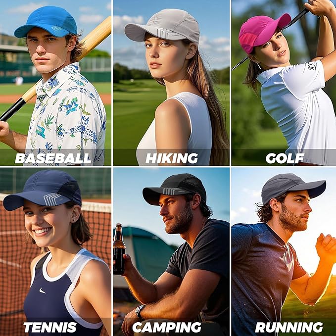 CLAPE Outdoor Sun Visor Hats Lightweight Waterproof Breathable Sports Hat UPF50+ Ultra Thin Cooling Baseball Hats