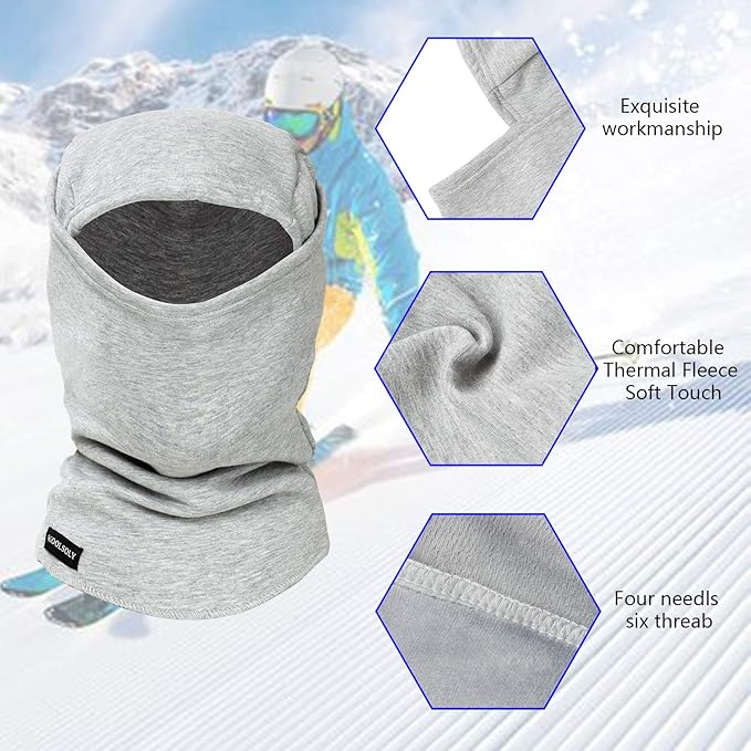 Ski Mask Balaclava Cold Weather Warm and Fleece Face Mask Neck Warmer Full Face Mask for Men&Women