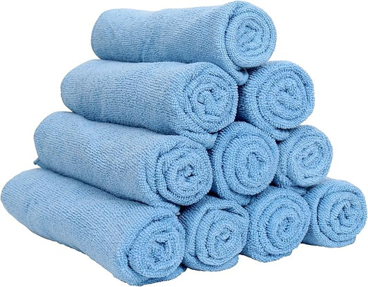 Arkwright Microfiber Gym Towel - Pack of 12 - Super Soft, Quick Dry Workout Sweat Towels, 300 GSM Lightweight & Absorbent for Sports, Working Out, Yoga, and Spa, 16 x 27 in, Blue