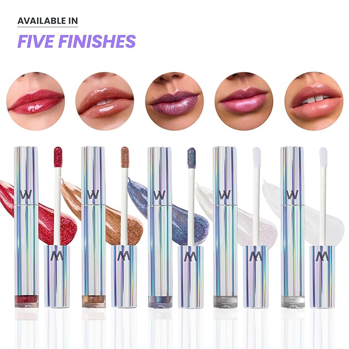 Wonderskin Lip Gloss Blading Top Gloss Red Glitter Lip Gloss, Hydrating and High Shine Finish Lip Makeup (Red Glitter)