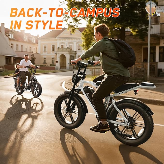 TST Electric Bike for Adults, 1500W Peak Brushless Motor 28 MPH 60 Miles/110 Miles Fat Tire E Bike with 48V 15Ah/ 25Ah Removable Battery 20" Electric Dirt Bike Hydraulic Suspension and 7-Speed