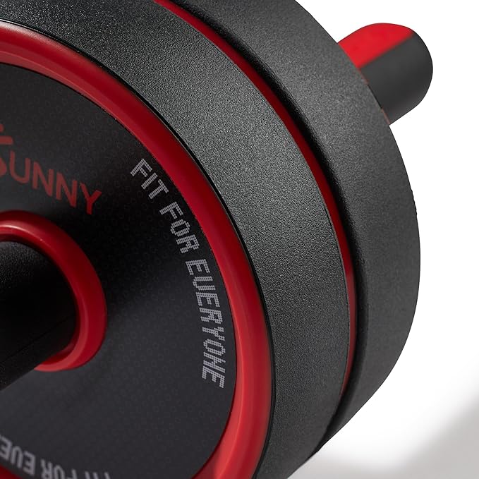 Sunny Health & Fitness Waist Trainer Ab Roller with Elbow Support, Training Wheels, Foldable for Home Gym, Abdominal Exercises, Core Strength, Glute Trainer, Crunch Workouts with Optional Dip Station