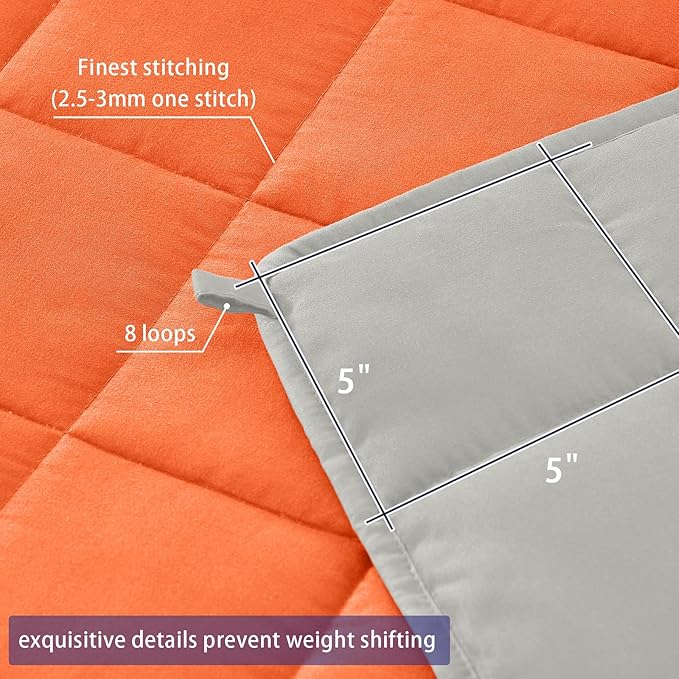 King Size Weighted Blanket for Adults (30 lbs, 80” x 87”, Orang) Cooling Heavy Blanket for Sleeping Perfect for 290-310 lbs, Breathable Blanket for Adults & Couple All Season, Machine Washable