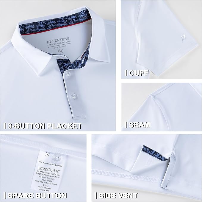Mens Polo Shirts Short Casual Solid Stylish Dry Fit Performance Designed Collared Golf Polo Shirts for Men