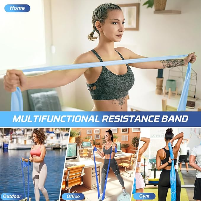 5 Pcs Resistance Bands, Professional Exercise Bands Elastic Stretch Bands for Fitness Yoga Pilates Stretching Strength Training, Workout Bands for Women and Men Home Gym