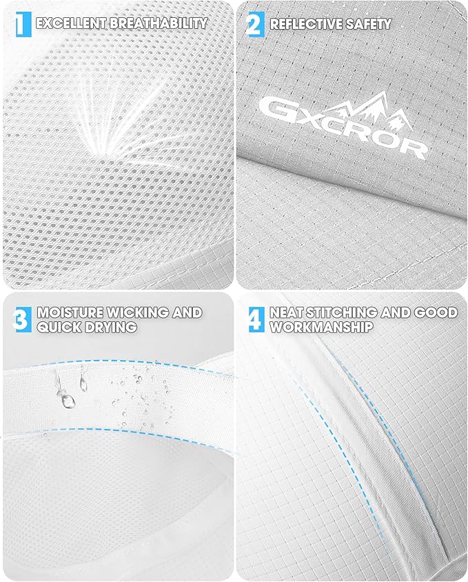 GXCROR Performance Baseball Cap for Men & Women - UPF 50+ Running Hat, Lightweight Quick-Dry Sports Hat for Golf, Hiking, Gym