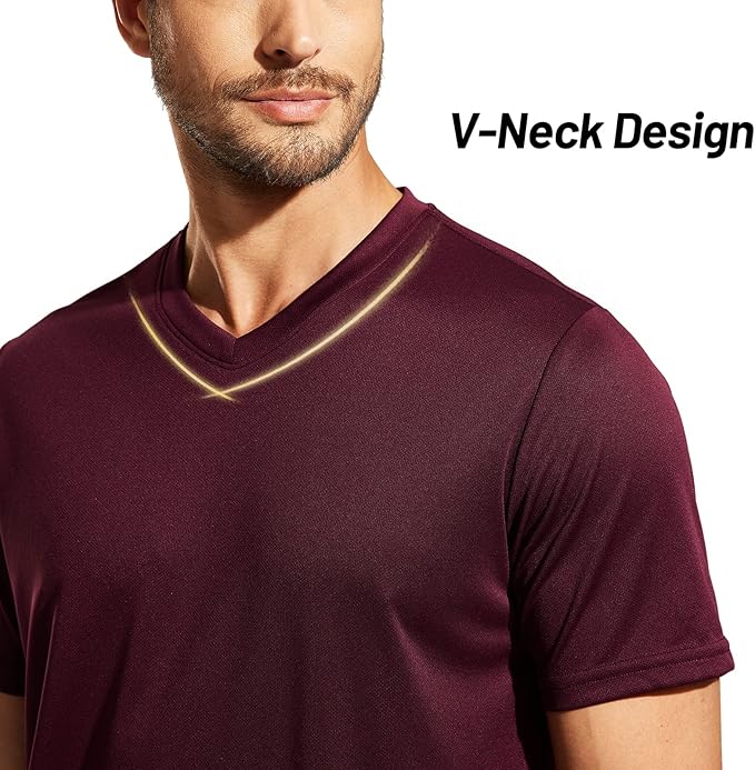 MIER Men's Quick Dry Workout Shirts Moisture Wicking Running Athletic Performance T-Shirts Recycled Polyester Top Tee