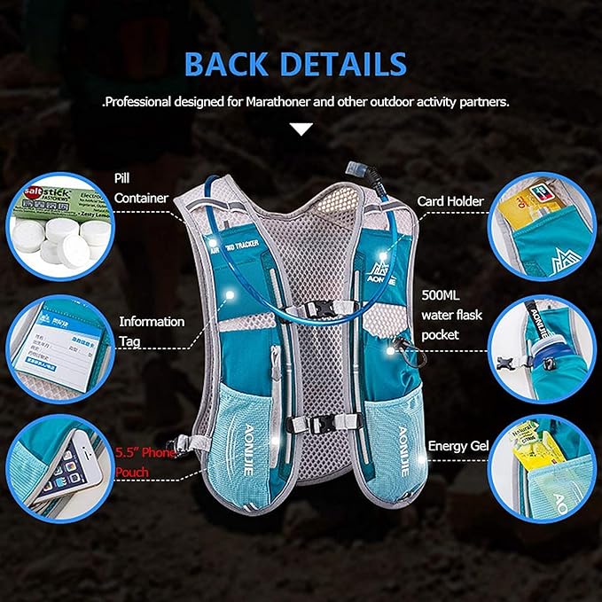 AONIJIE Hydration Vest Pack Backpack 5L Marathoner Running Race Hydration
