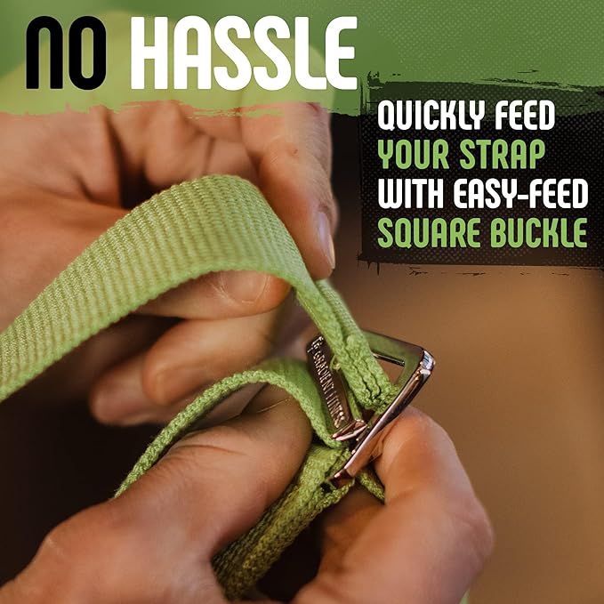 Gradient Fitness Yoga Strap, Friction-Less Easy-Feed Buckle, Super Soft Cotton/Polyester Blend Webbing, Free eGuide. (8 Feet)