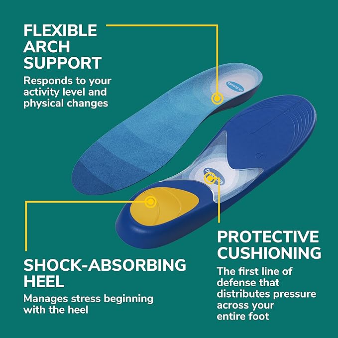 Dr. Scholl's Prevent Pain Protective Insoles, Protect Against Foot, Knee, Lower Back Pain, Promote Foot Health & Wellness, Trim to Fit Insert, Men Shoe Size 8-14, 1 Pair