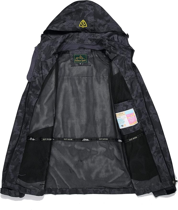 GIISAM Mens Windproof Jacket Waterproof Lightweight Mountain Sport Jacket for Men Hooded Windbreaker Raincoat