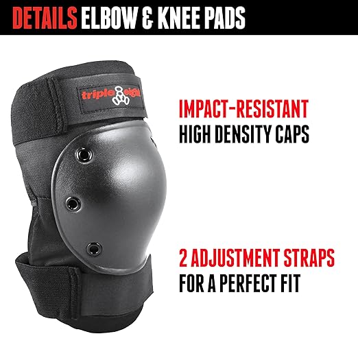 Triple Eight Saver Series 3-Pack Pad Set– Ideal for Skateboarding, In-line Skating, Roller Skating, and Biking