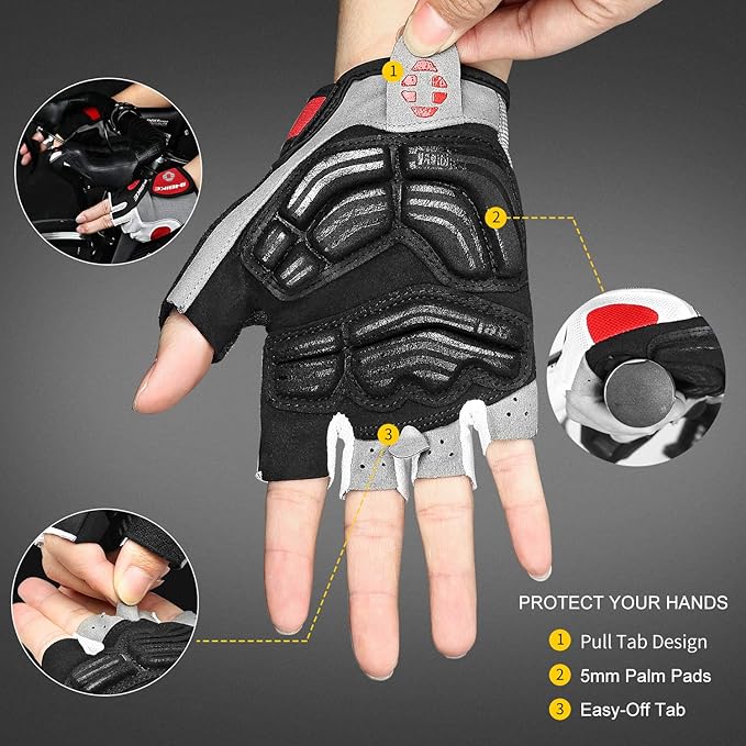INBIKE 5mm Padded Half Finger Bike Bicycle Cycling Gloves