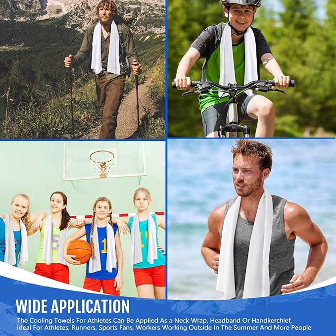 Hosuly 30 Pack Cooling Towels, 40"x12" Ice Breathable Soft Chilly Sweat Rag Microfiber Workout Rags for Gym Cooling Towels for Neck and Face for Yoga Golf Sport Running