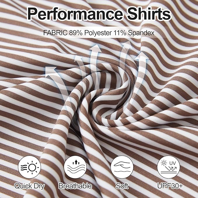 Golf Shirts for Men - Moisture Wicking Short Sleeve Performance Sport Casual Striped Collared Mens Polo Shirt