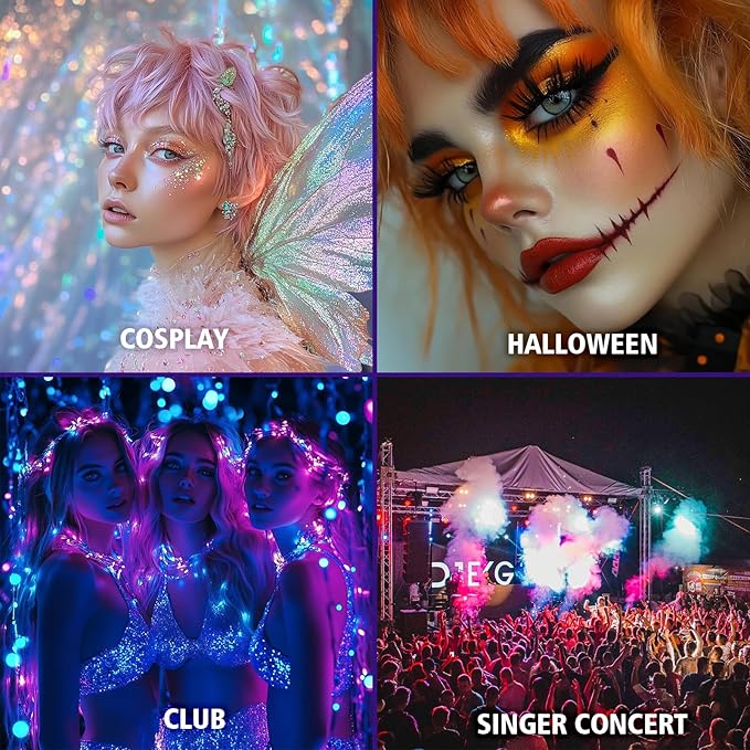 Dmsky 14 Colors Body Glitter,Face Glitter Makeup for Kids Women,Sparkly Chunky Hair Glitter for Eye Lip Hair Nails,Mardi Gras Glitter Makeup Face Paint,Singer Concerts Disco Rave Festival Accessories