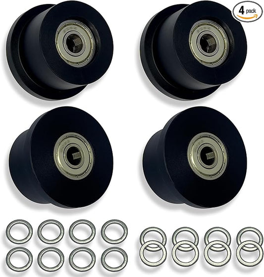 Upgraded Machined Wheels/Rollers Compatible with Total Gym,Replacement Parts for 1000,1100,1400,1500,1600,1700,1800,1900,Achiever,Force,Gold,Max,Platinum,Plus,Pro,Supra,Supreme,Ultima,Ultra,XLI,4Pcs