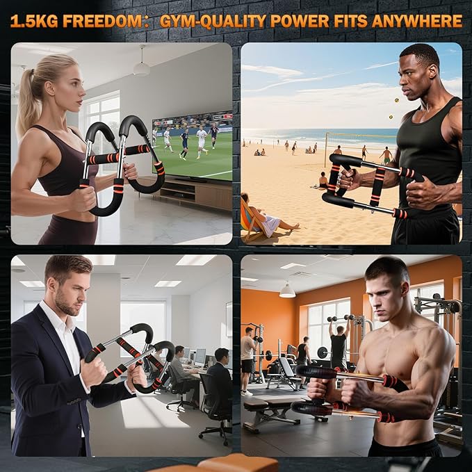 Twister Arm Trainer, 60-110lb Adjustable Chest Workout Equipment, Anti-Slip Grips & Double-Spring Safety, Arm Trainer for Men/Women, Portable Home Fitness Equipment