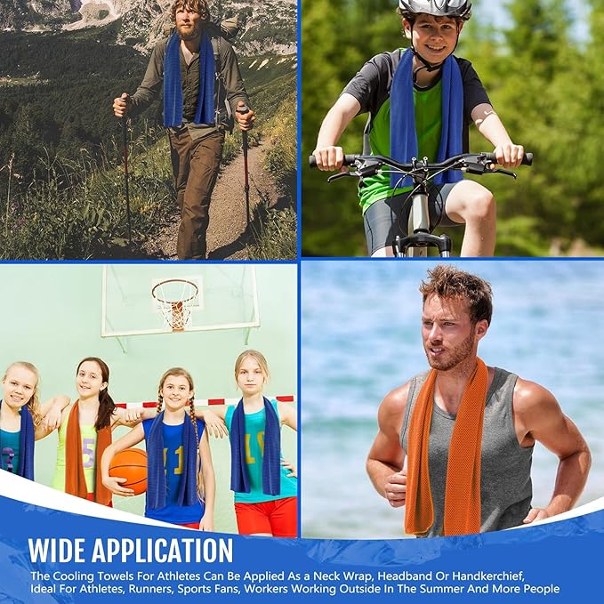 Hosuly 30 Pack Cooling Towels, 40"x12" Ice Breathable Soft Chilly Sweat Rag Microfiber Workout Rags for Gym Cooling Towels for Neck and Face for Yoga Golf Sport Running