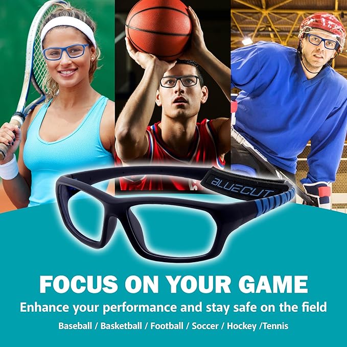 BLUE CUT Sports Protection Goggles, Anti-Fog Lenses Safety Glasses for Basketball, Pickleball and All Outdoor Sports