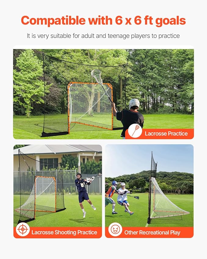 VEVOR Portable Lacrosse Goal - Complete Training Accessory Set with Extended Coverage for Youth and Adults