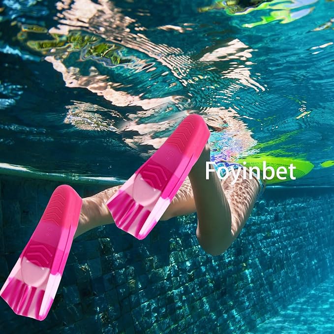 Kids Swim Fins,Short Kids Fins Youth Swimming Flippers for Lap Swimming Training for Children Girls Boys Beginners
