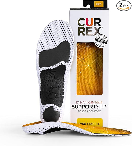 CURREX SupportSTP – Arch Support Insole w/Superior Cushioning & Airflow, Heavy Duty Shell for Less Fatigue – Comfort, Athletic, Casual and Work Shoe Inserts, Men & Women – Medium Arch, Large