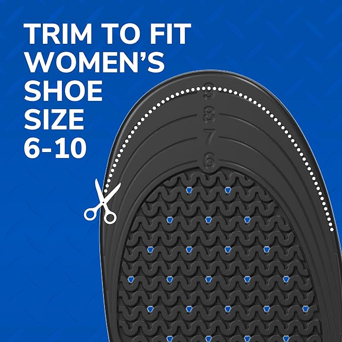 Dr. Scholl's Work All-Day Superior Comfort Insoles with Massaging Gel - Designed for Men & Women with Hard-Working Feet, Eliminates Sore Muscles and Tired Legs, Arch Support Inserts with Odor Control