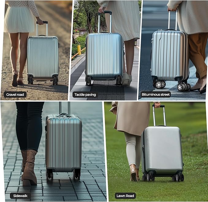 8 Pcs Upgrade Luggage Wheel Covers, Carry On Luggage Suitcases,Wear-Resistant, Anti-Noise, Silicone Wheel Protective Covers for 2-2.4" Spinner Wheel,Essential Travel Accessories (Black)