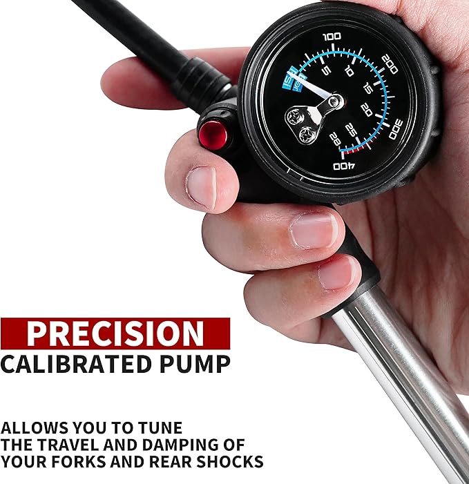 BV Mini Bike Pump Portable Frame Pump, Shock Pump for Bike Shock, Air Ball Pump Inflator with Ball Pump Needles, Mini Pump Fits Presta & Schrader- Smart Valve