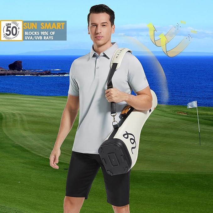 Mens Polo Shirts Short Casual Solid Stylish Dry Fit Performance Designed Collared Golf Polo Shirts for Men