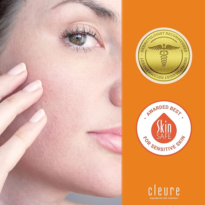 Cleure Anti-Aging Day Cream & Facial Moisturizer w/Pure Shea Butter for Sensitive Skin - Fragrance Free, Gluten, Salicylate and Paraben Free (2 oz, Pack of 1)